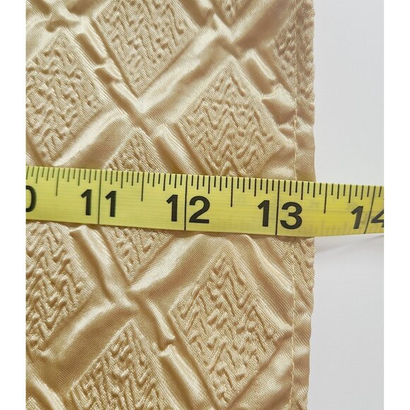 Vintage Table Runner Tapestry Geometric Pattern Gold Beige With Tassels - Picture 9 of 10